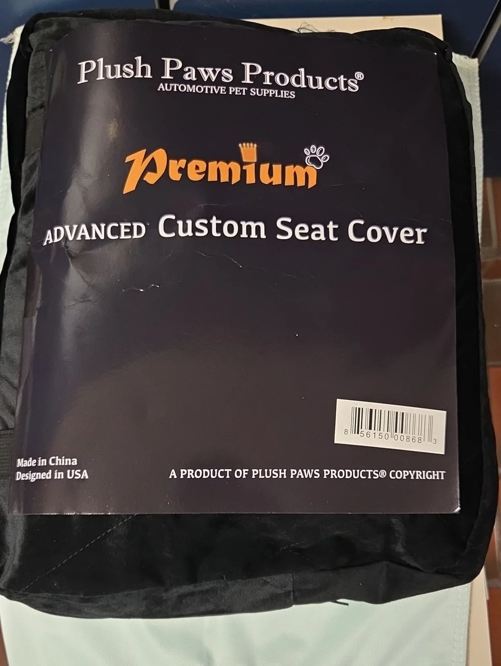 Plush Paws Premium Advanced Custom Seat Cover - Black & Grey